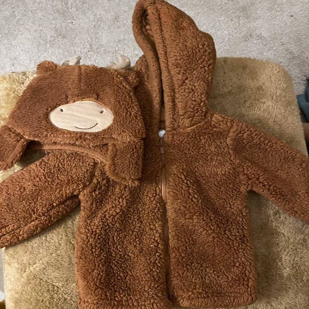 Carters Sherpa Coat & Hat Set 12mo